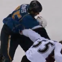 Reaves fights McLeod - Colorardo Avalance vs St. Louis Blues